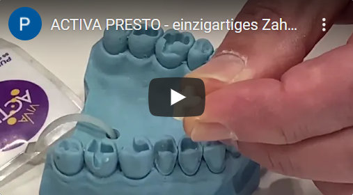 PRESTO Video-Präsentation am Zahnmodell-Vorschau